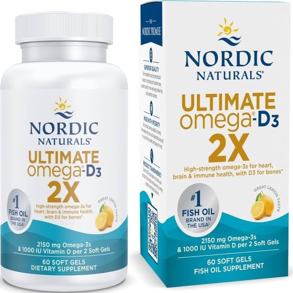 OMEGA 3 2X NORDIC NATURALS SALUD CEREBRAL SABOR LIMON 60 CAPSULAS