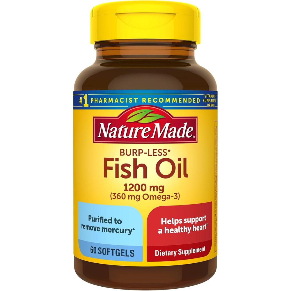 NATURE MADE PACK 3 OMEGA 3 FISH OIL BURP LESS 1200 MG | 60 UND C/U