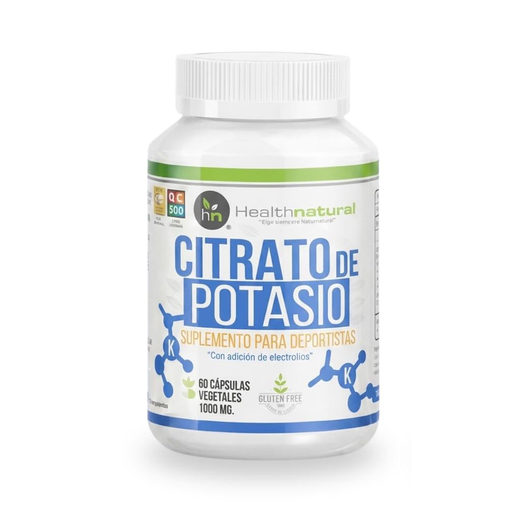Citrato de Potasio Premium 60 cáps. vegetales 1000mg - Health Natural