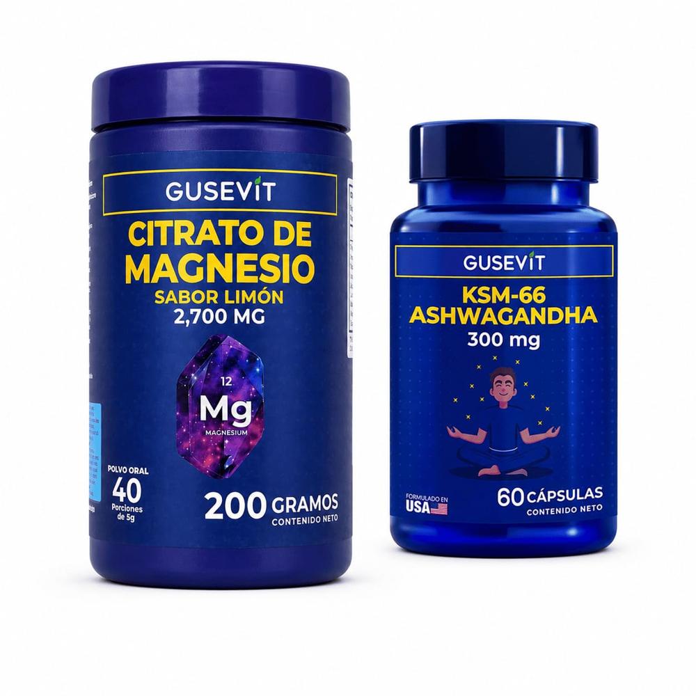 Pack Citrato de Magnesio 200 g y Ashwagandha KSM-66 60 Caps