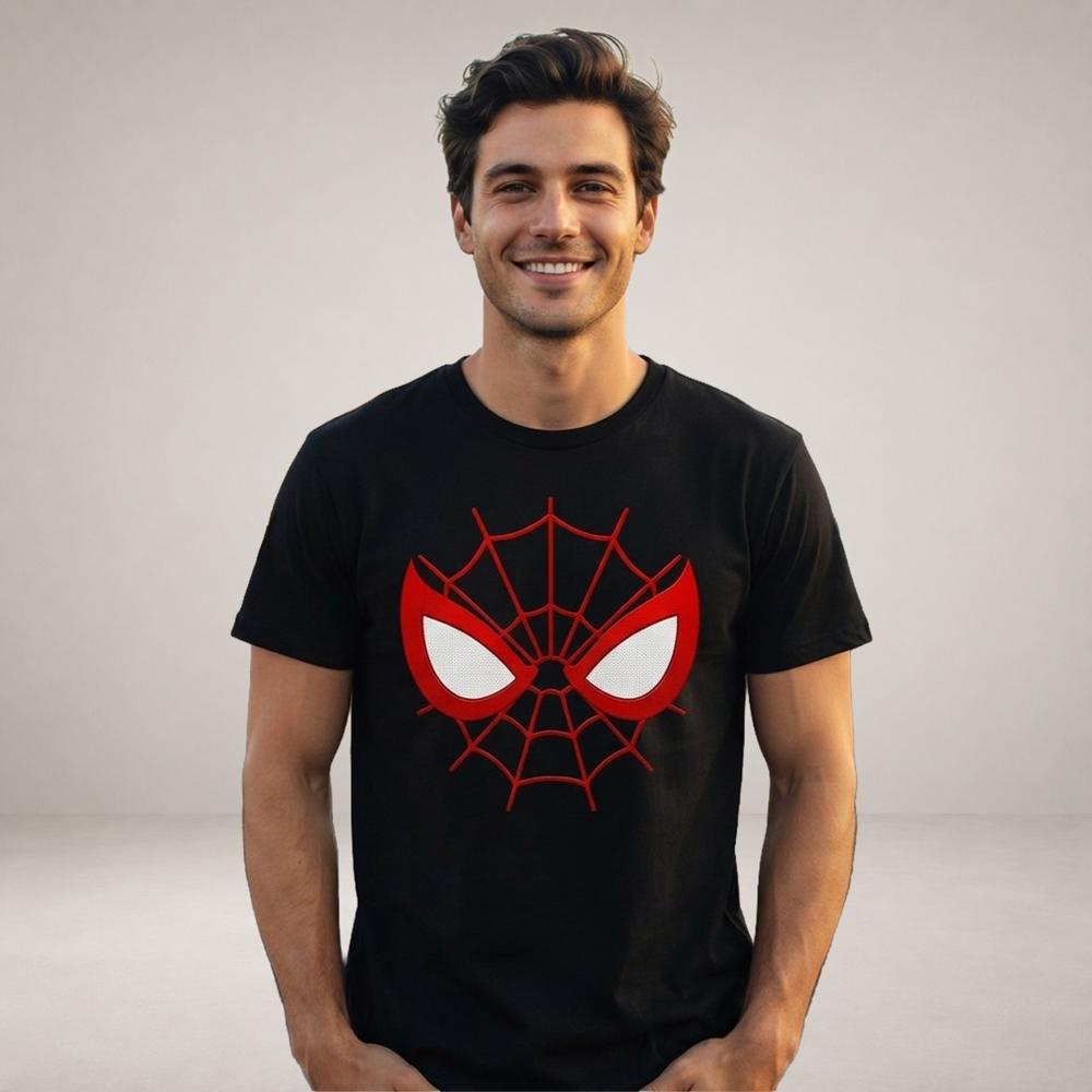 Polo con Diseño Antifaz Spiderman Color Negro Tall L