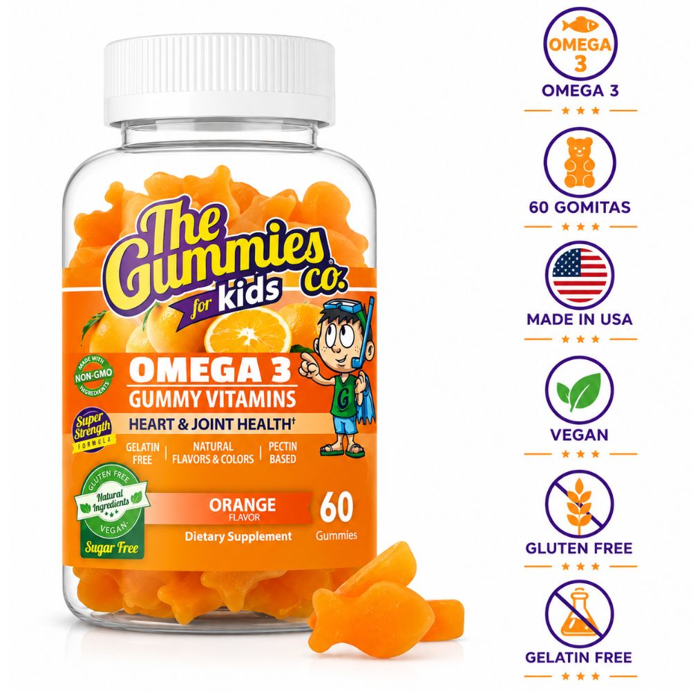 The Gummies Co. Para Niños Gomitas de Omega 3 60 Gomitas Naranja