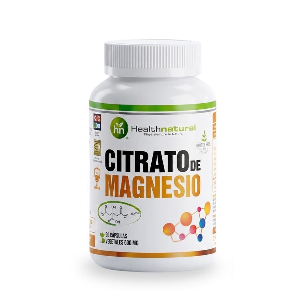 Citrato de Magnesio Premium 90 cáps. vegetales 500mg - Health Natural