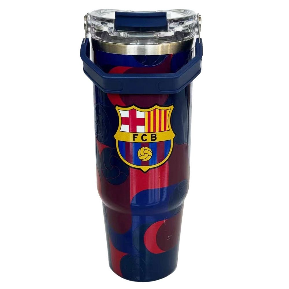 Mug Vaso Acero Termico Barca Futbol Azul 900 ML
