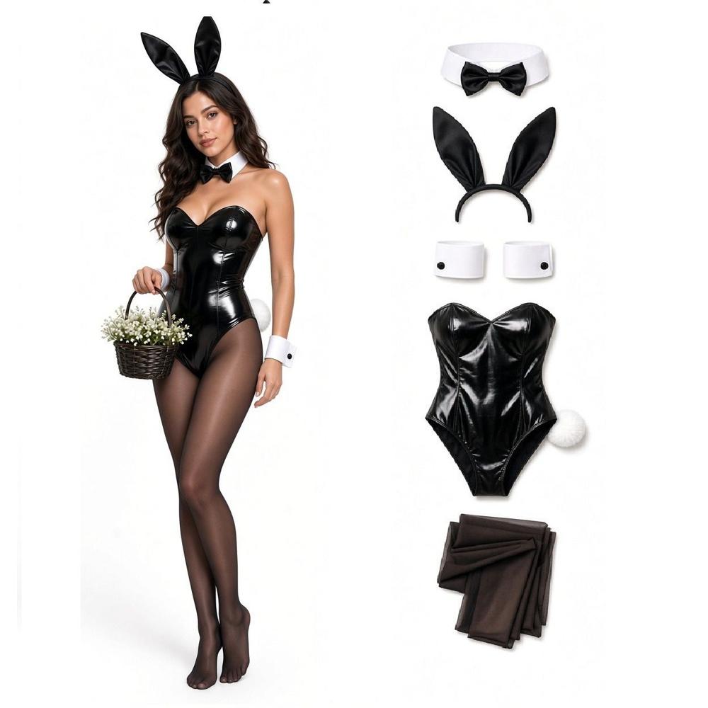 DISFRAZ CONEJITA SAKURAJIMA MAI OREJAS CUELLO MUÑEQUERAS MEDIAS BODY HALLOWEEN GENIEKA - M