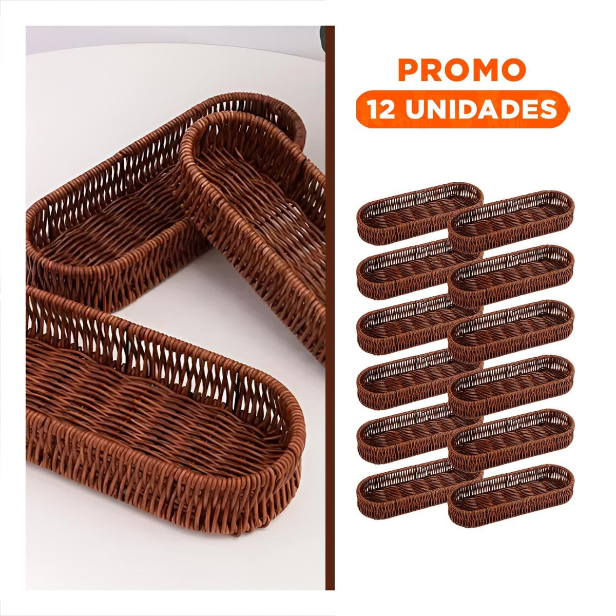 Pack12 Unidad Decorativa Tejida Multiuso Ovalada Marron Orden Personal Diario YRegalo Sticker