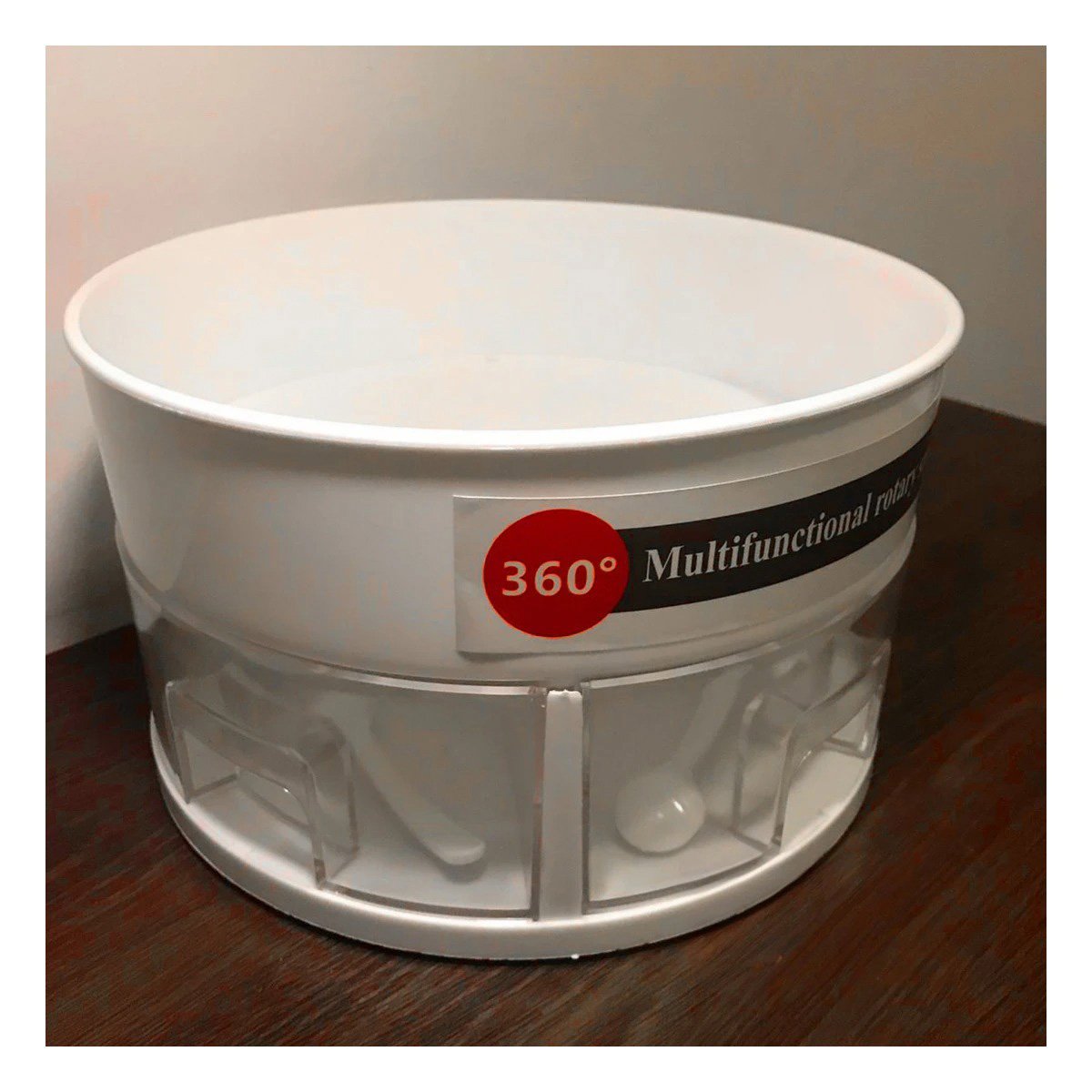 Organizador Giratorio 360 Grados Multiuso con 2 Niveles Blanco Hogar YPapel Regalo