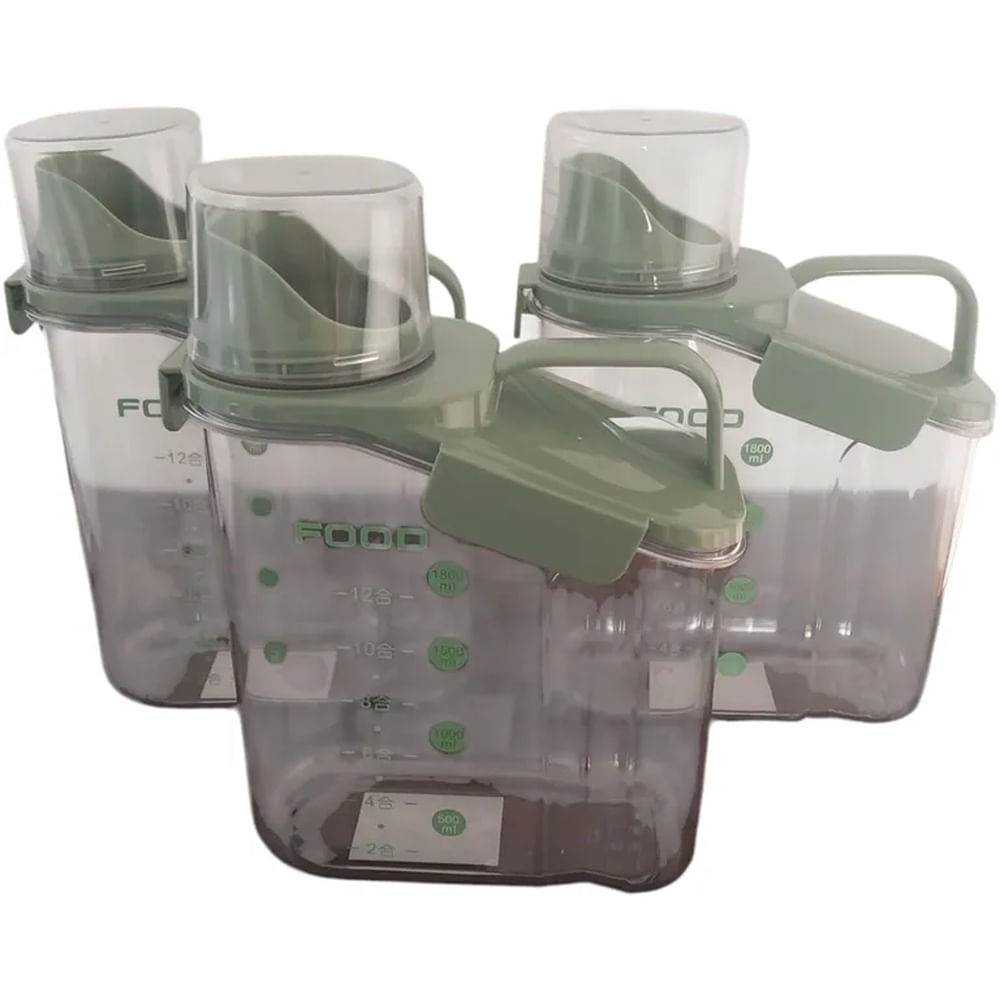 COMBO 3 PAQUETES DEPÓSITOS HERMÉTICOS PARA GRANOS IVERDEI 2000ML
