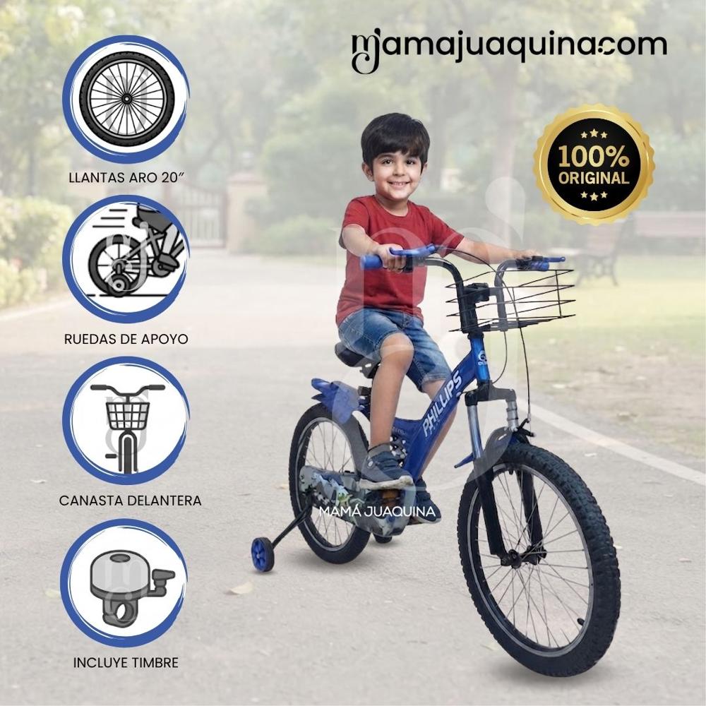 Bicicleta Para Niño Aro 20 PHILLIPS KING con Canasta Blue
