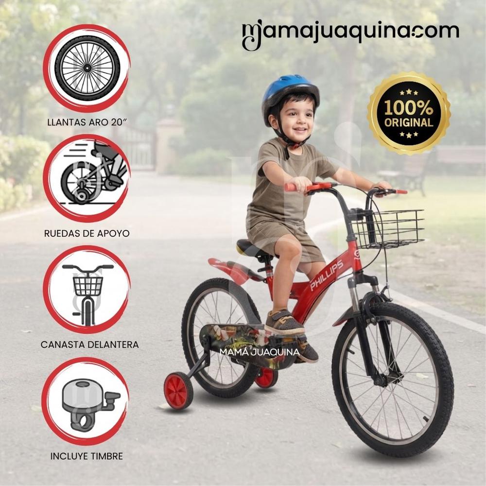 Bicicleta Para Niño Aro 20 PHILLIPS KING con Canasta Red