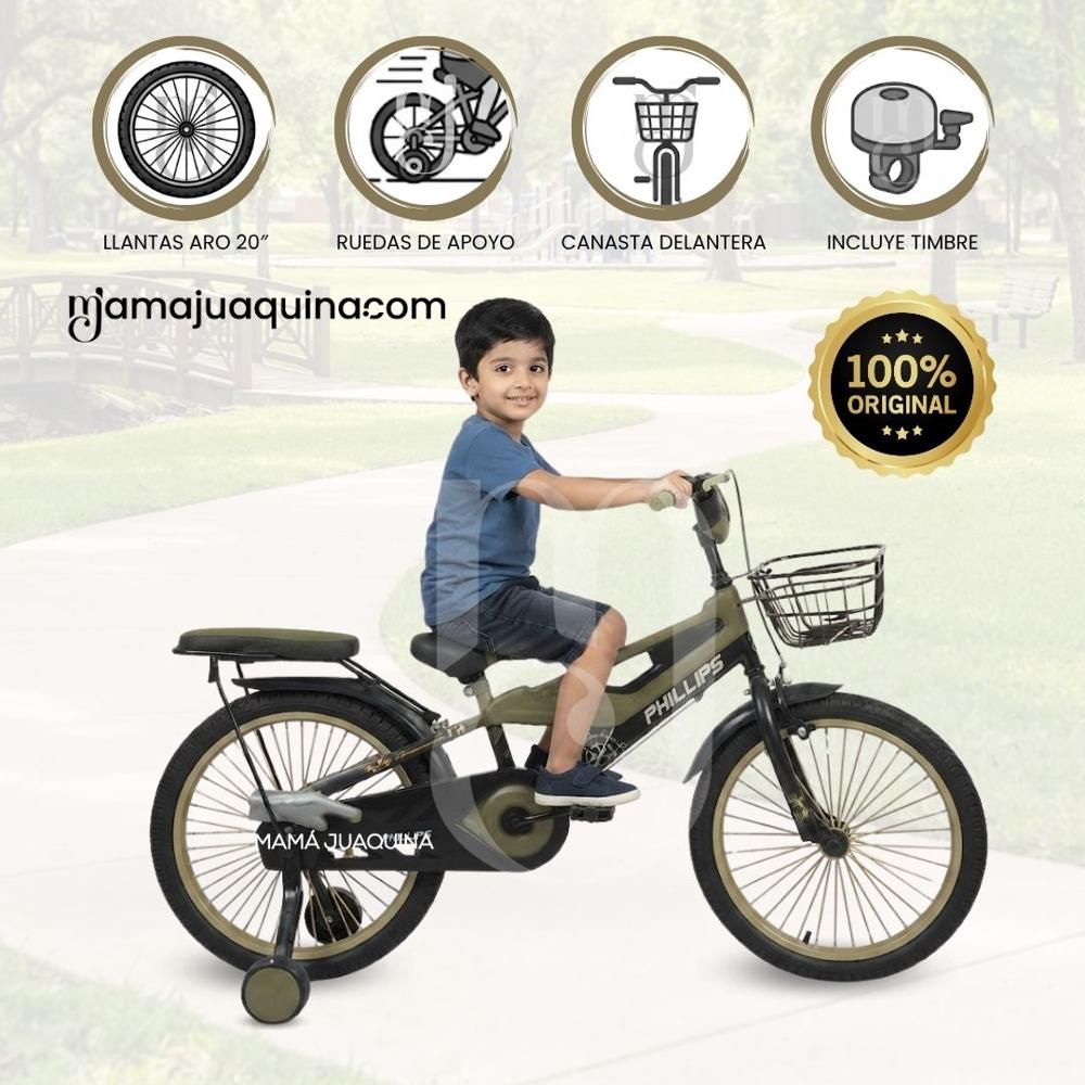Bicicleta Para Niño Aro 20 MEGATRON con Canasta Beige