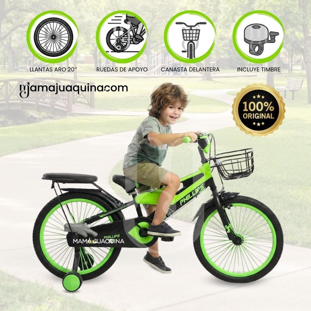 Bicicleta Para Niño Aro 20 MEGATRON con Canasta Green