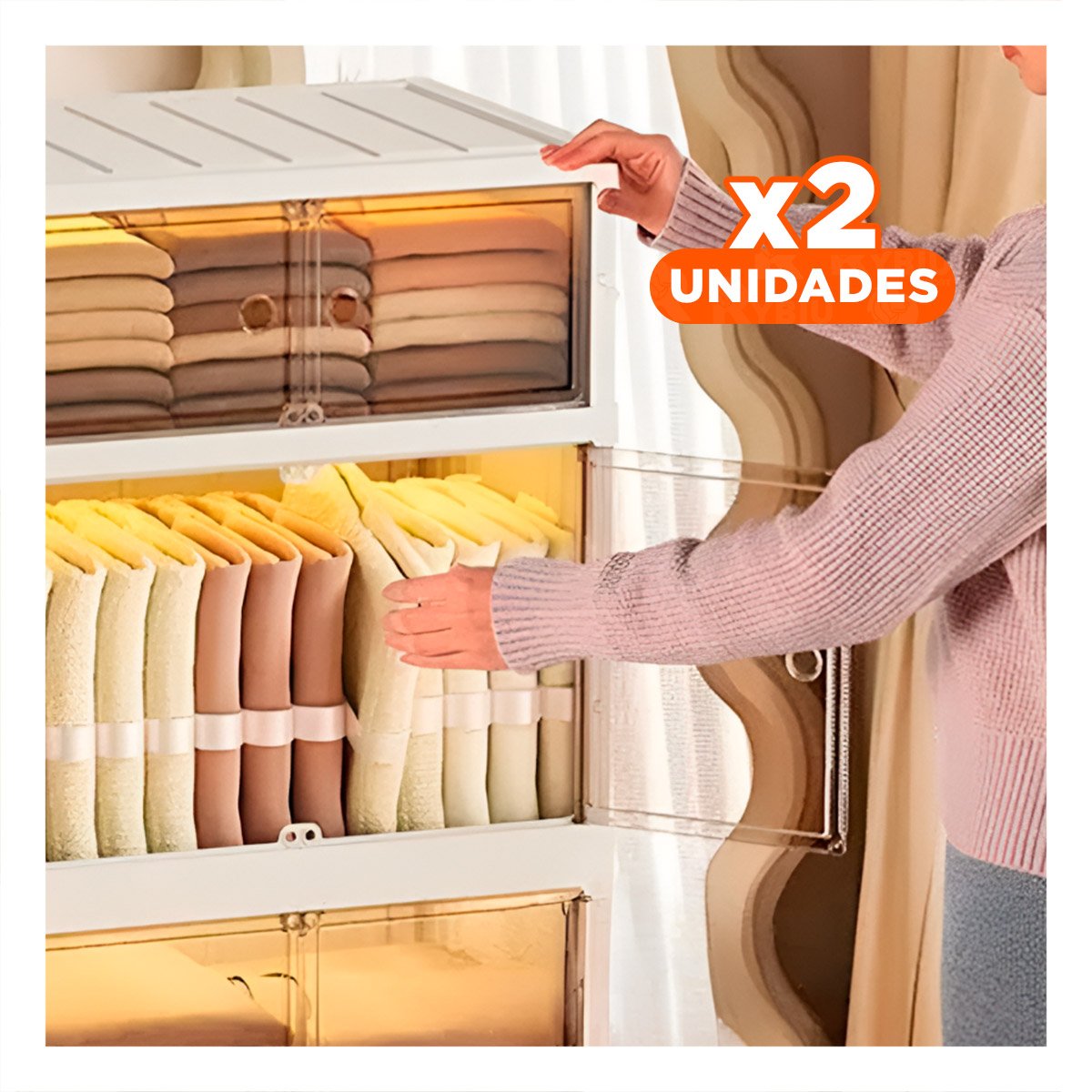 Pack2 Soporte Vertical 3 Niveles Blanco 45x30x70 cm para Almacenamiento Real Y Regalo Sticker