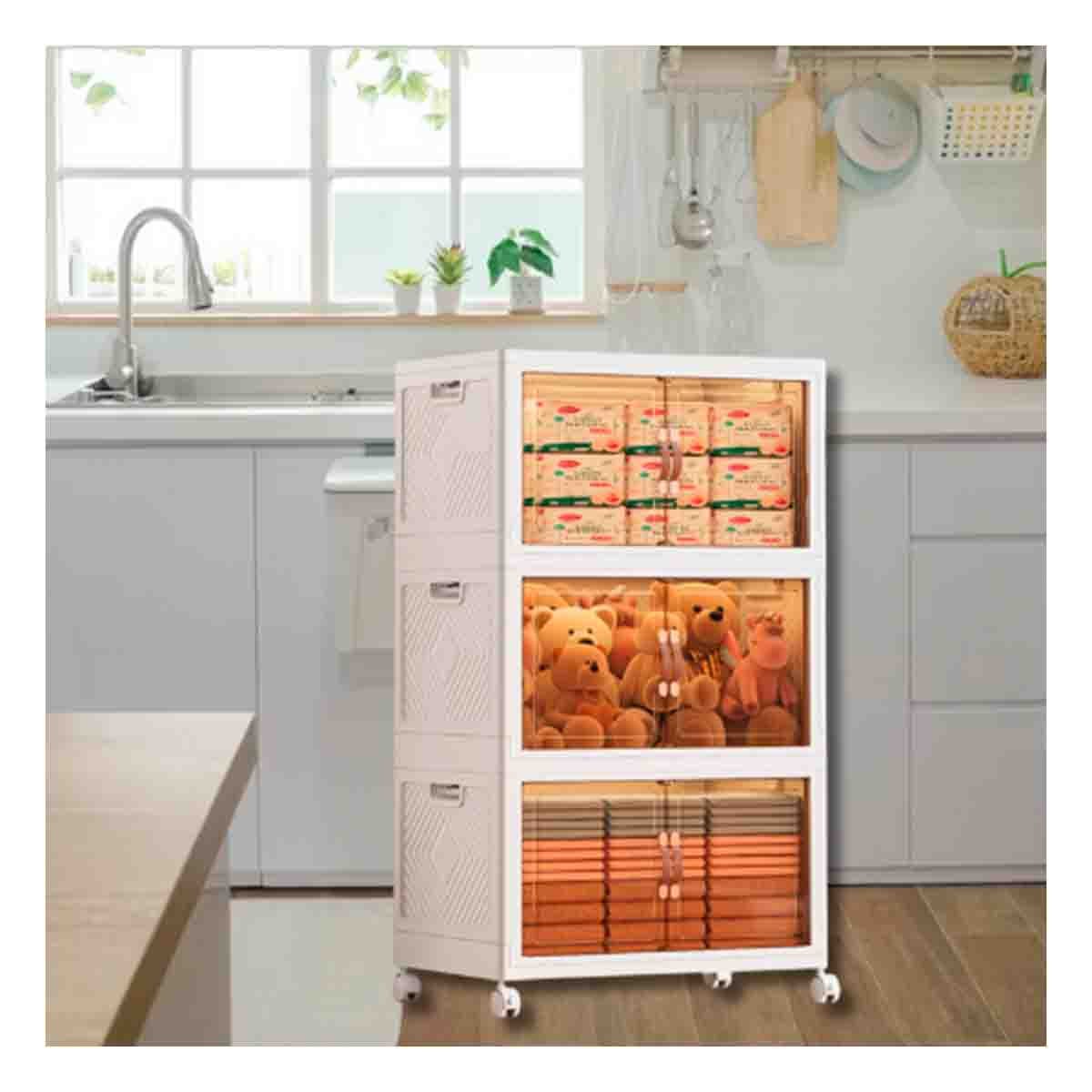 Mueble Plegable 3 Niveles Blanco 45x30x70 cm de Gran Calidad de Carga Y Papel Regalo
