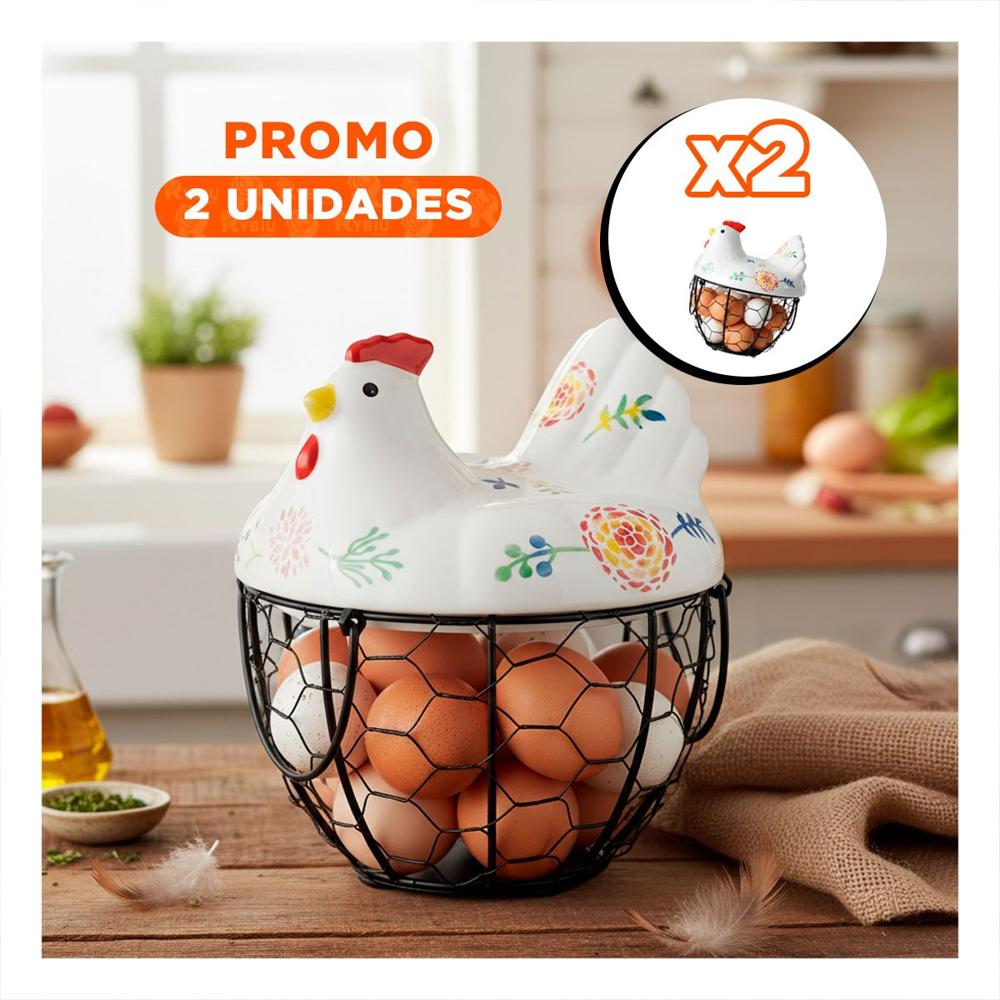 Pack2 Organizador Gallina Ceramica Metal Blanco y Negro para Uso en Mesa YPapel Regalo