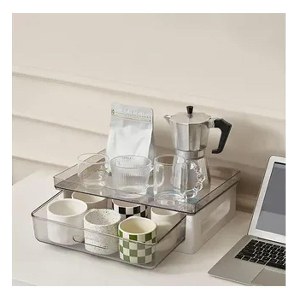 Estante de Mesa 2 Niveles para Te y Tazas Uso Diario 39.5x27x23.5cm Y notas