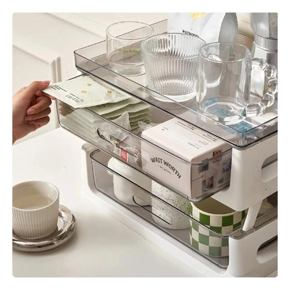 Estante Organizador de 2 Niveles para Te y Tazas Cocina Hogar 39.5x27x23.5cm YPapel Regalo