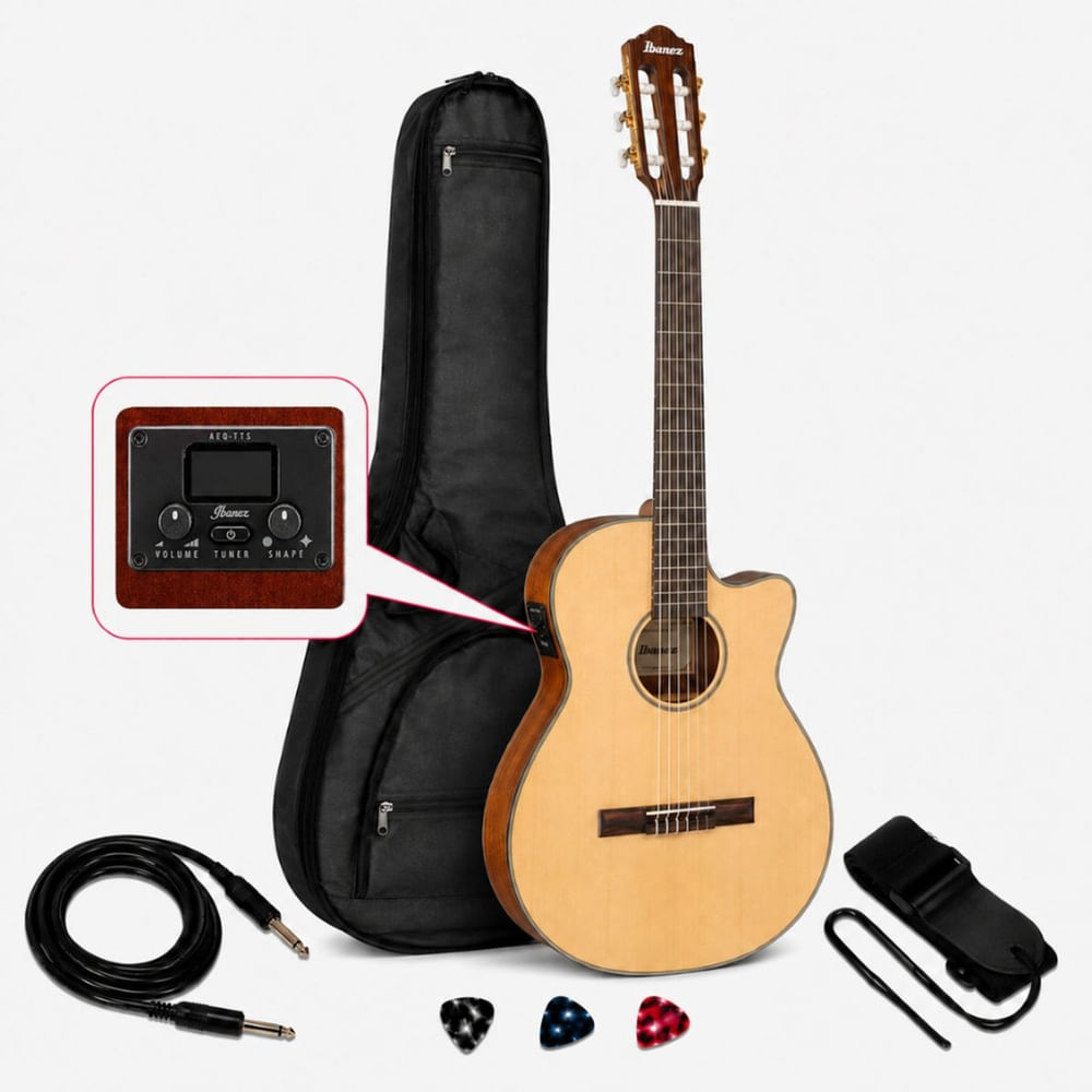 GUITARRA ELECTROACUSTICA AEG50N NATURAL HIGH GLOSS PACK