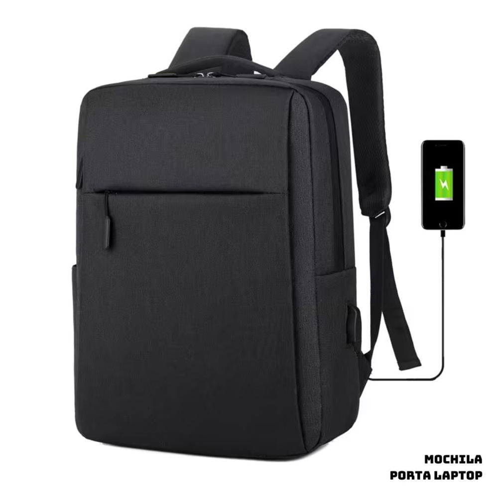 MOCHILA PORTA LAPTOP MINIMALISTA - NEGRO