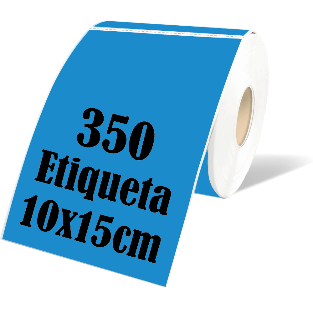 Rollo 350 Etiqueta Termica Adhesiva 10x15cm Azul