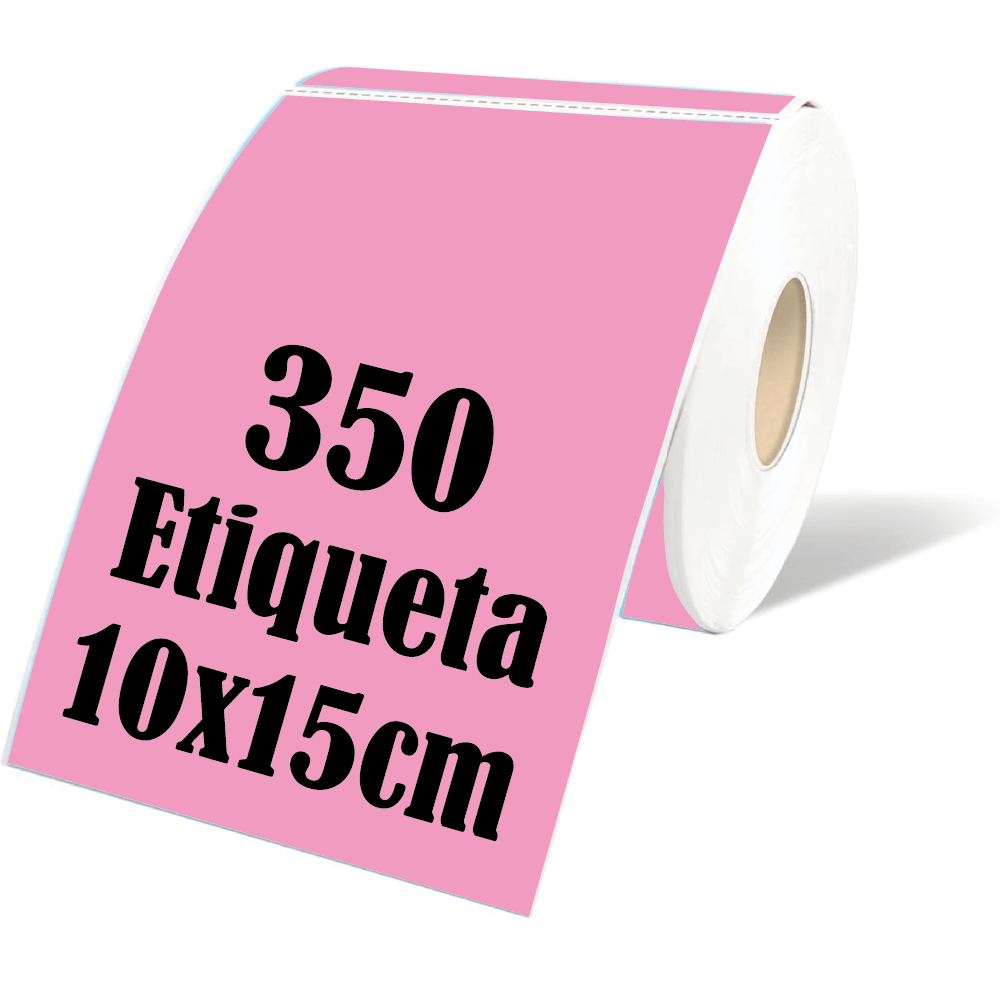 Rollo 350 Etiqueta Termica Adhesiva 10x15cm Rosado