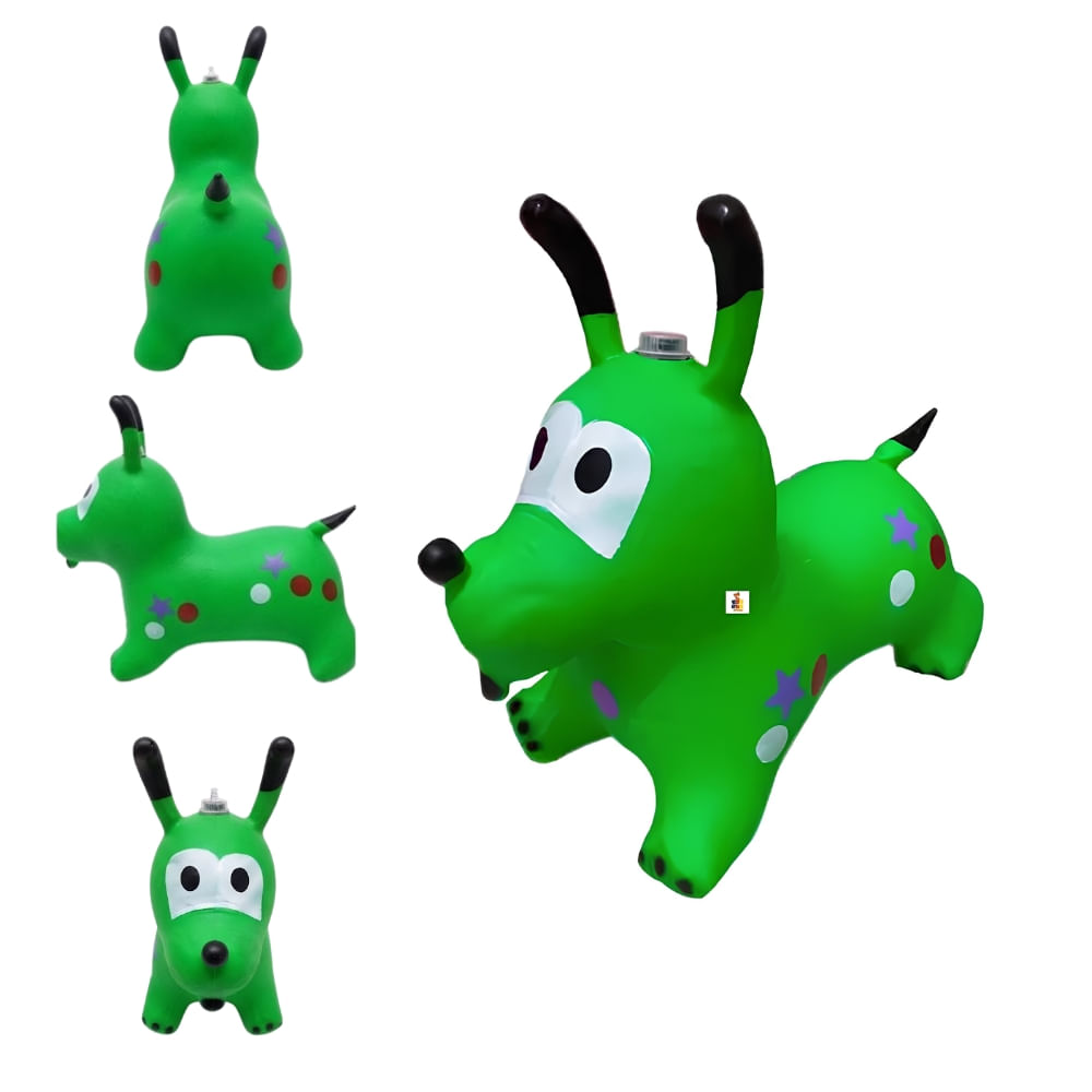 Juego Perro Inflable Saltarin Brinca Brinca Color Verde