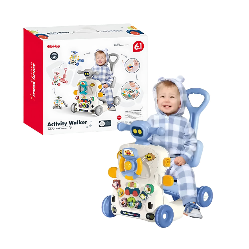 Juego Caminador Musical Multifuncional 5 en 1 Azul