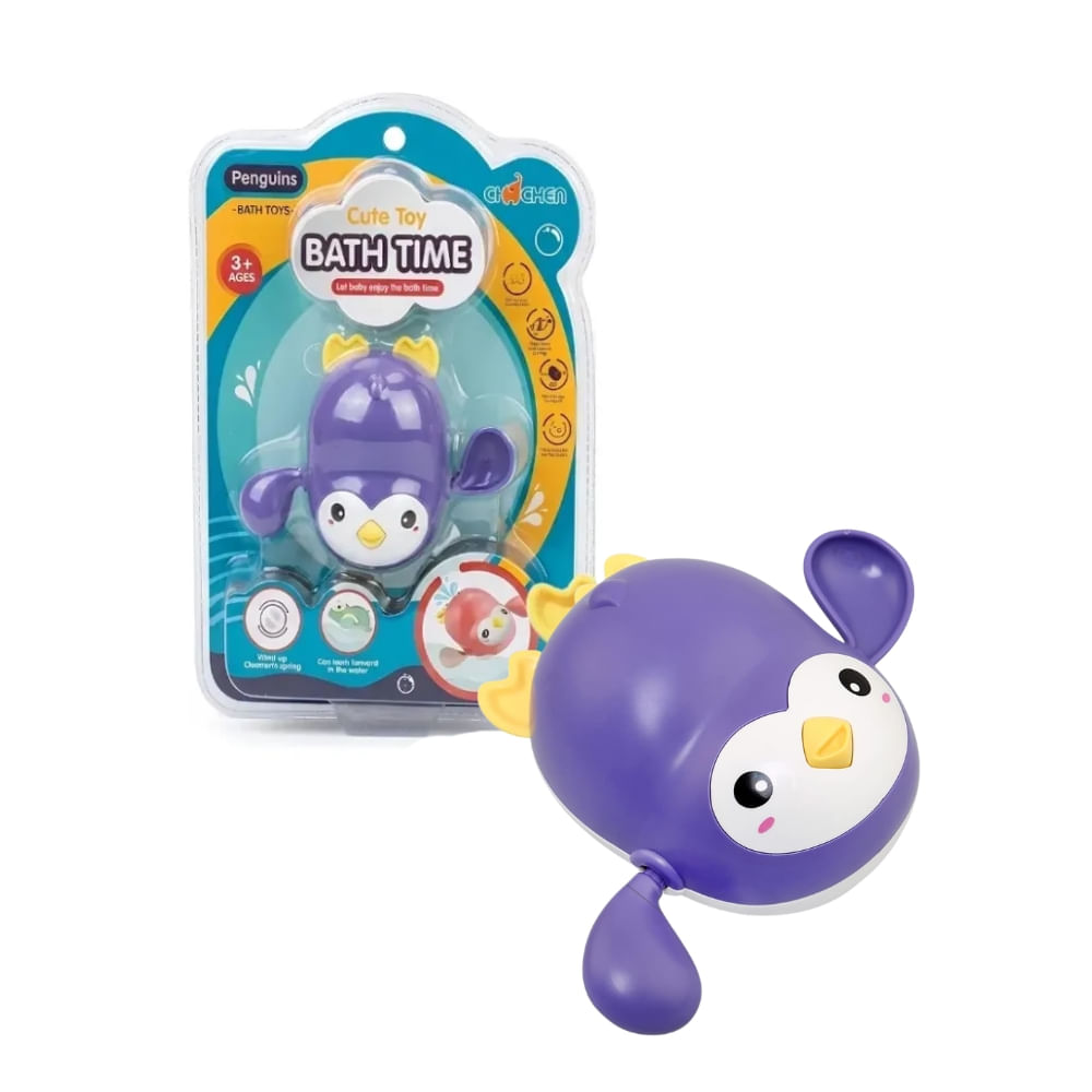 Juguete de Baño Pinguinito Morado para Niños