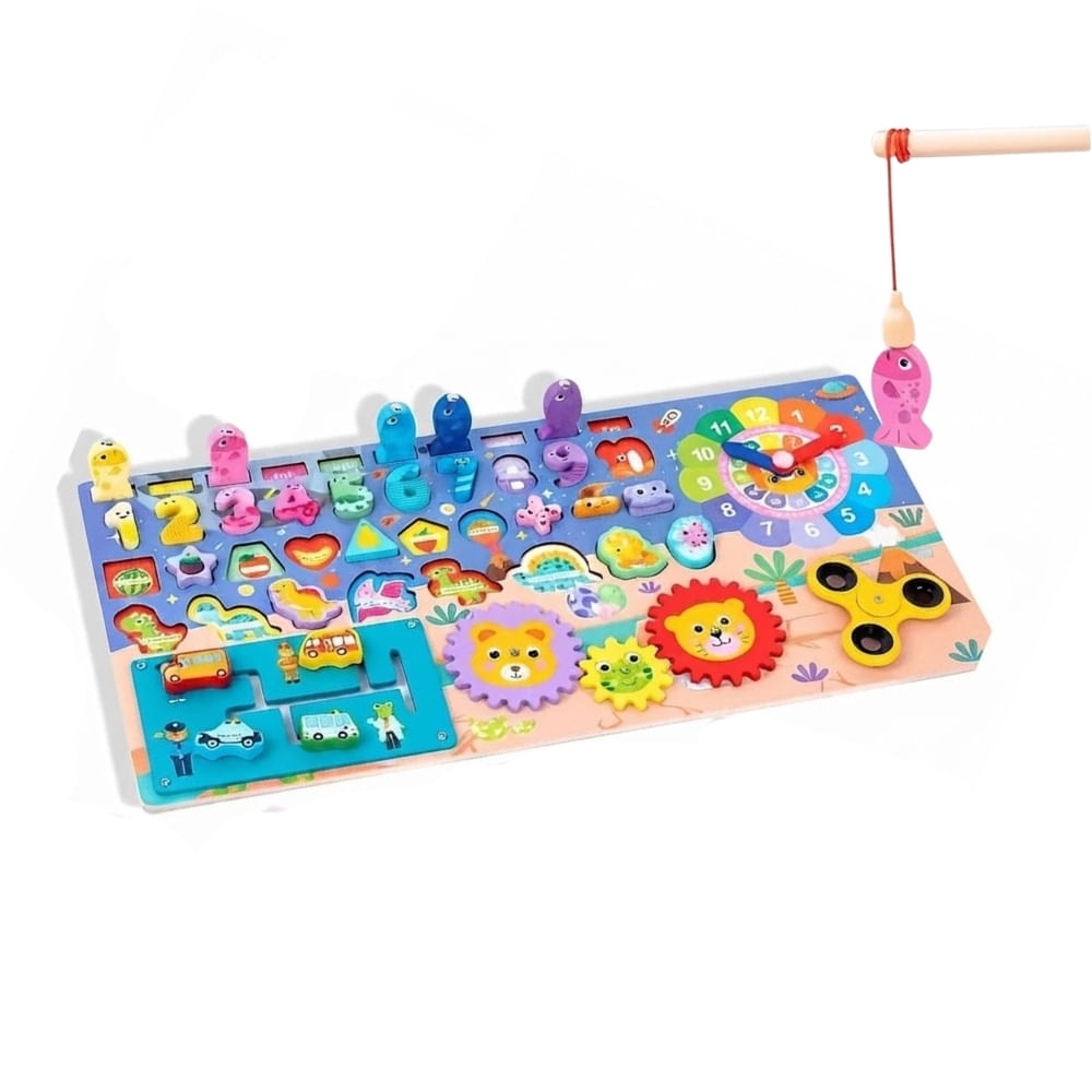 Juego Didáctico Tablero Montessori 8 en 1 Multifuncional