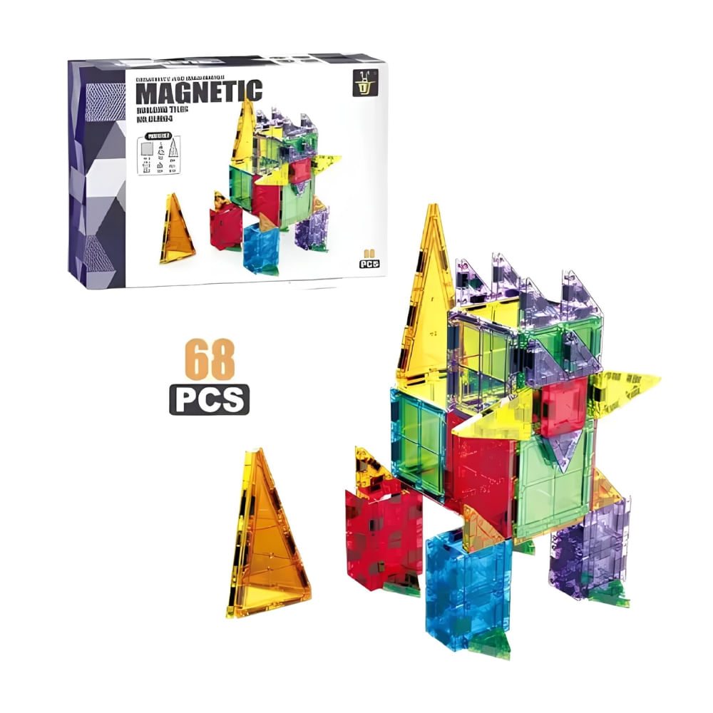 Juego Set de Bloques Magnéticos 68 Piezas