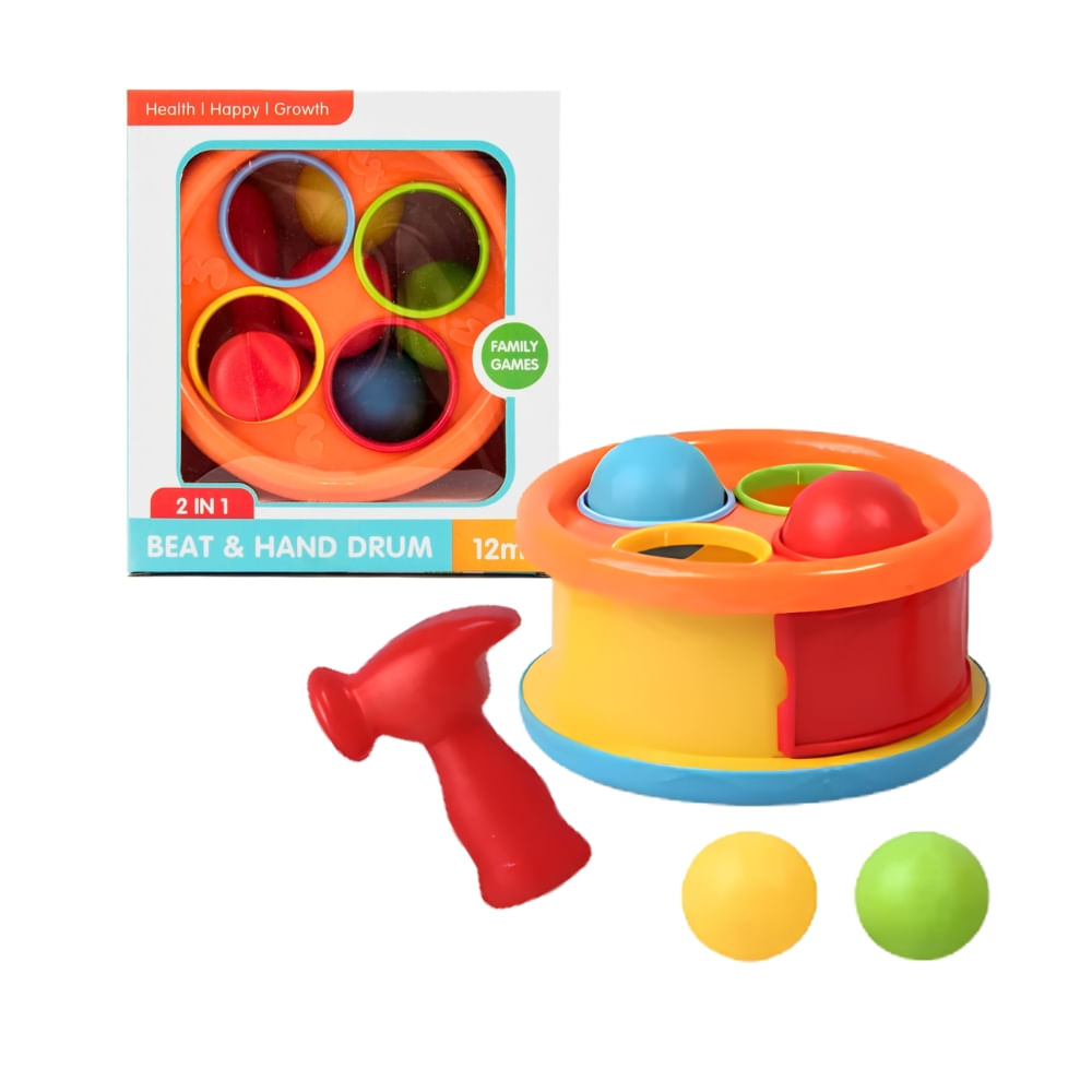 Juguete para Bebe 2 en 1 Tambor y Encaje Naranja