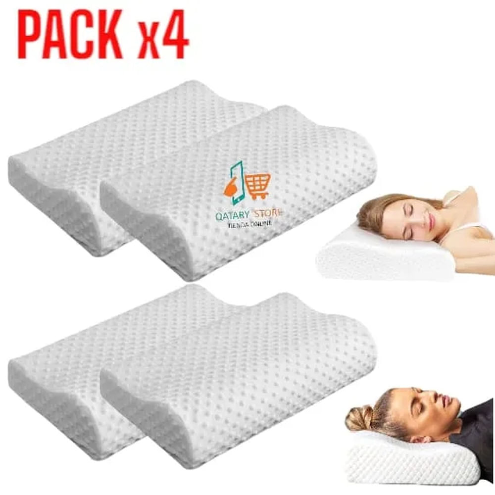 PACK x4 Almohada con Memoria Ergomonica Ortopedica Viscoelastica