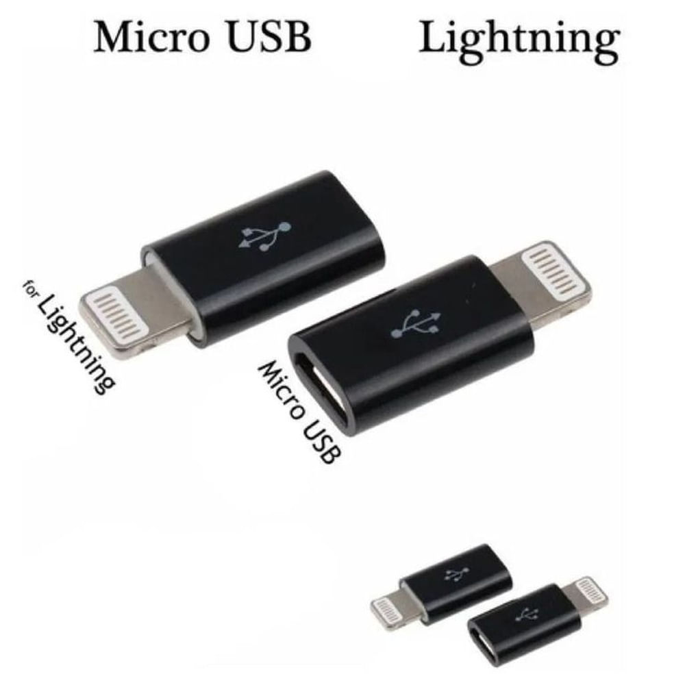 2Adaptadores Entrada V8 a Iphone Convertidor Micro USB  A Ip