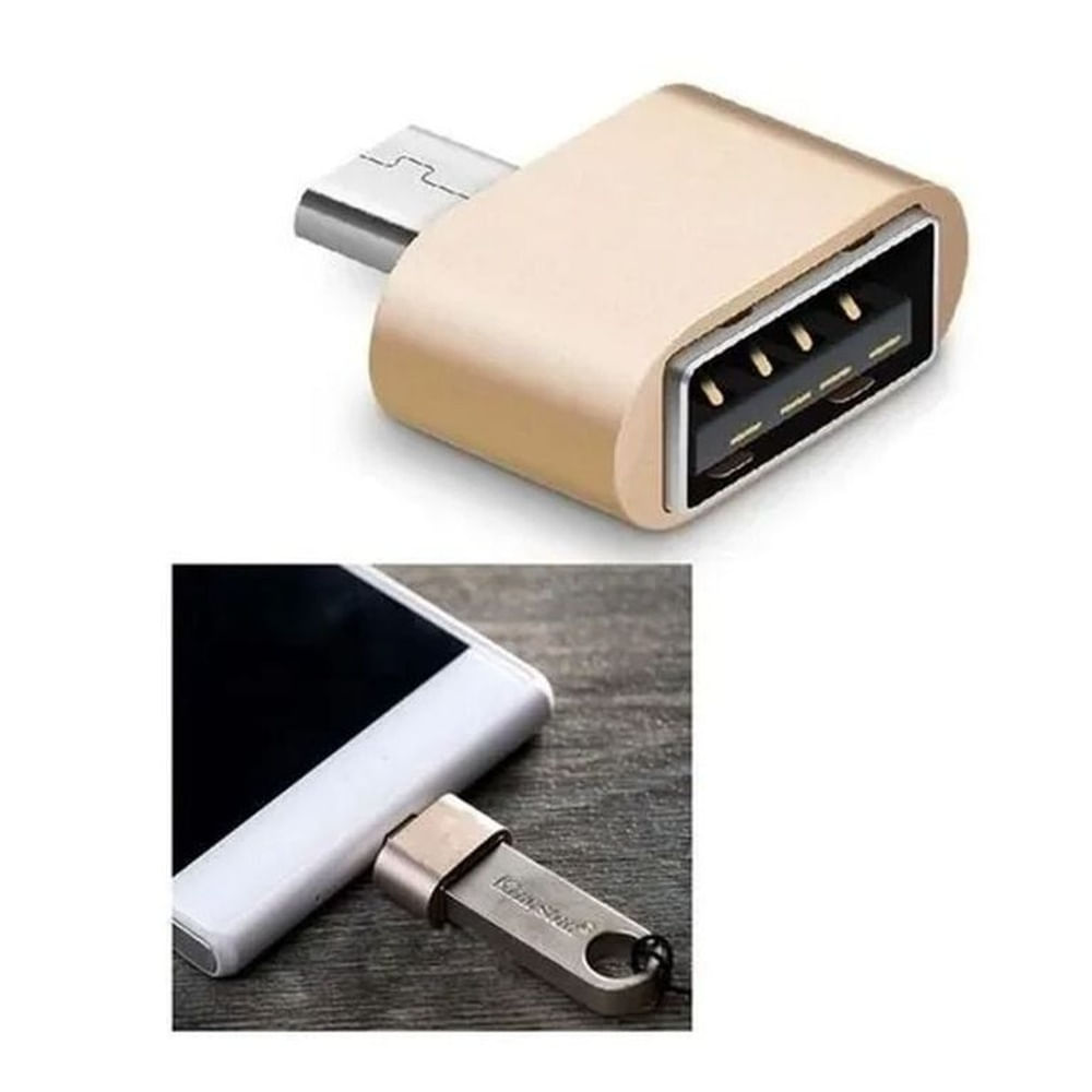Adaptador Conector V8 OTG Micro USB a USB Hembra