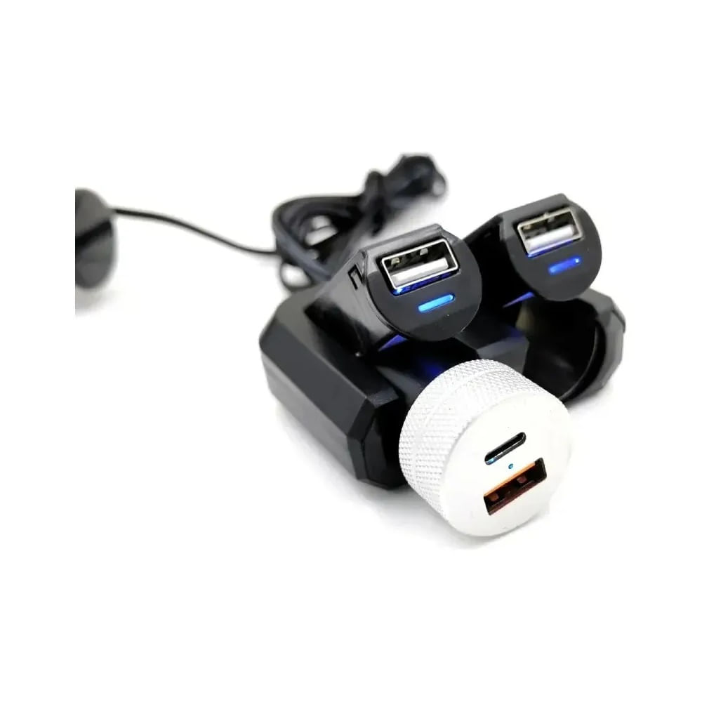 Cargador USB Cigarrera Doble Divisor 12-24V 48A 2x Cigarrera  2x USB
