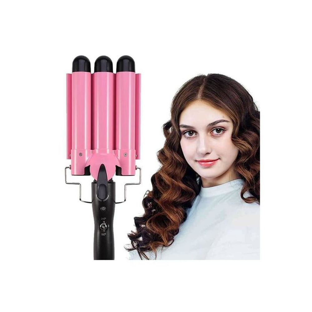Rizador de Cabello Triple Cilindro Ondulador Tenaza