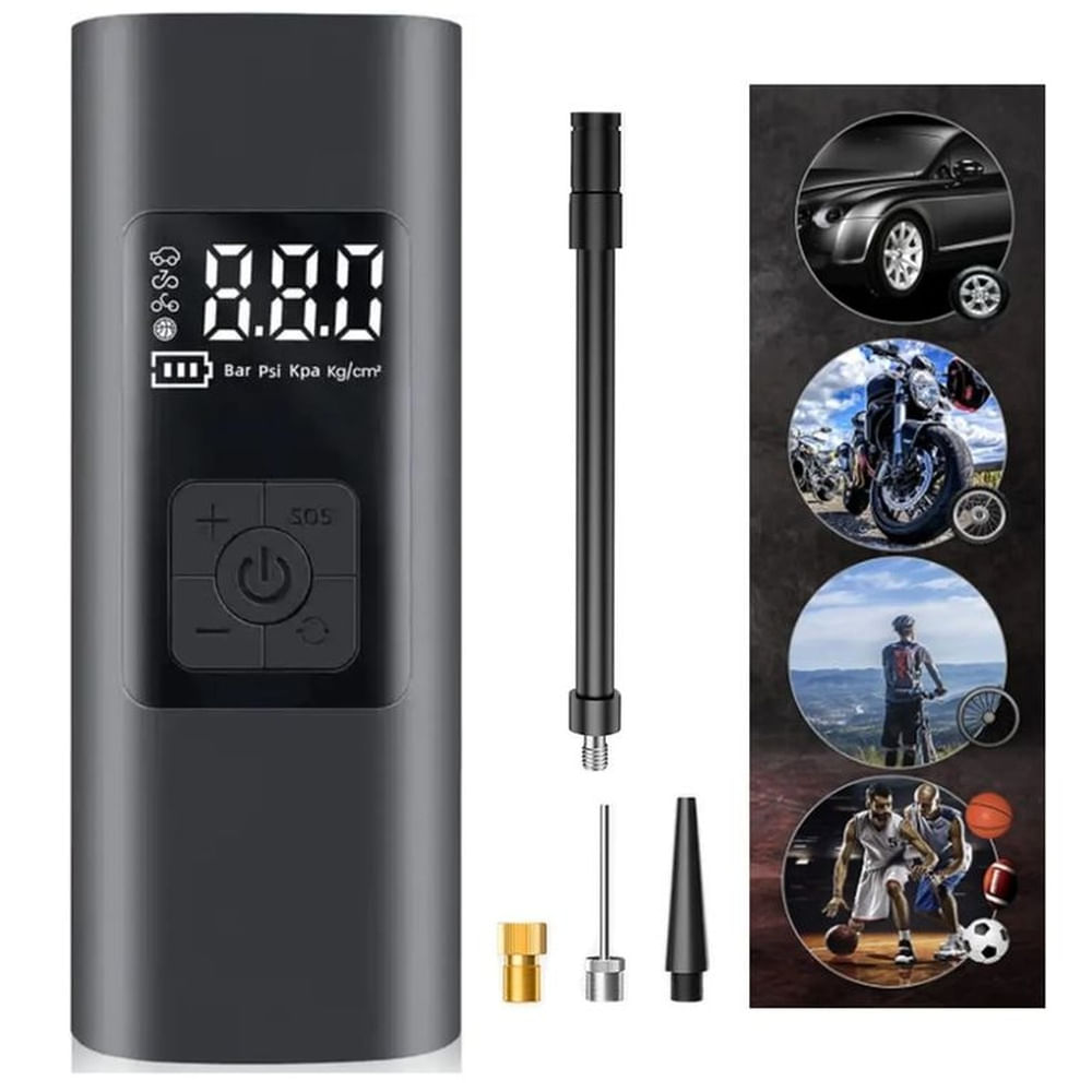 Mini Compresor De Aire Inalámbrico 12V Para Neumáticos Moto Y Bici