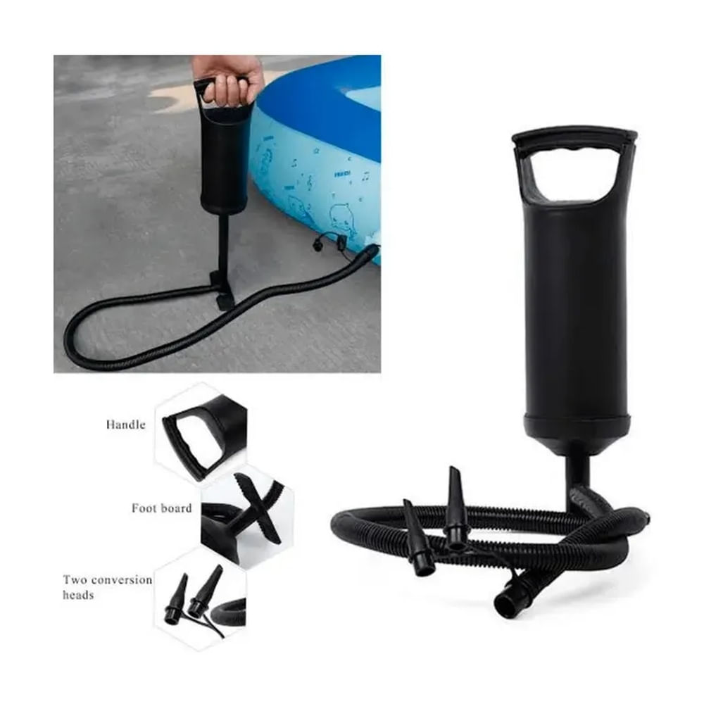 Bomba Manual Air - Inflador Ligero con Manguera Flexible y Adaptadores Multicolor
