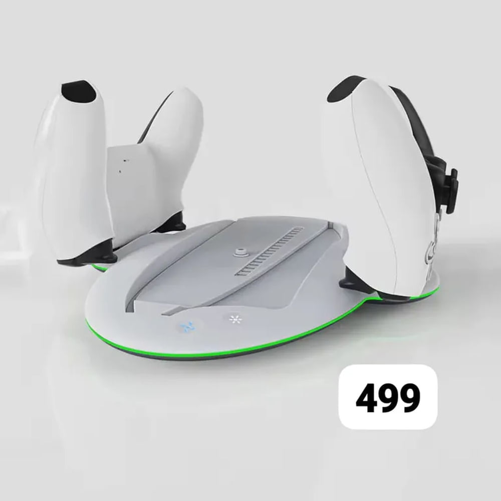 Porta PS5 Cooler + Cargador Doble de Mandos PS5Slim RGB para Consola