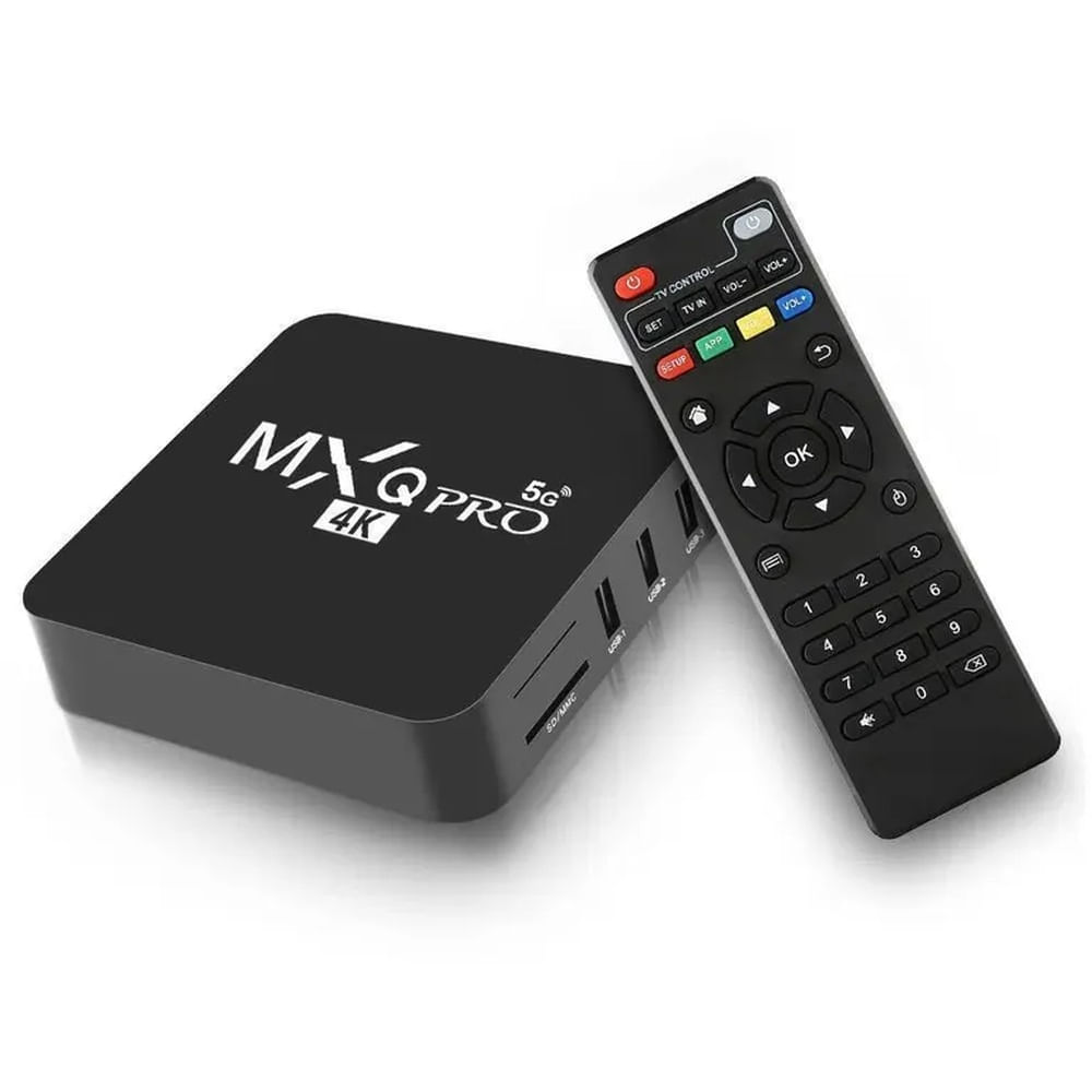 Smart TV BOX EL CLASICO MXQ PRO 5G 4K Android 5G Amplio WIFI QUAD CORE Negro