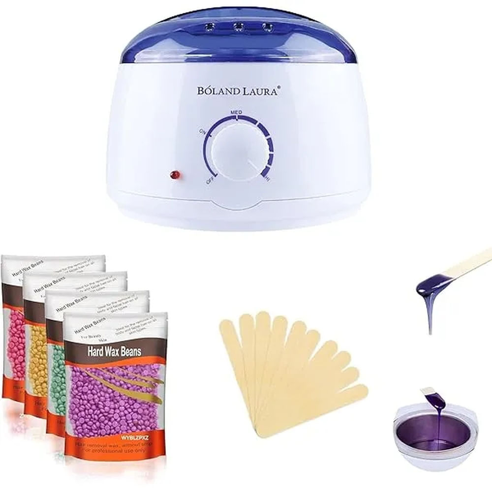 Combo Depilación Olla Derretidor Calentador Cera + Perlas 100g + Palitos