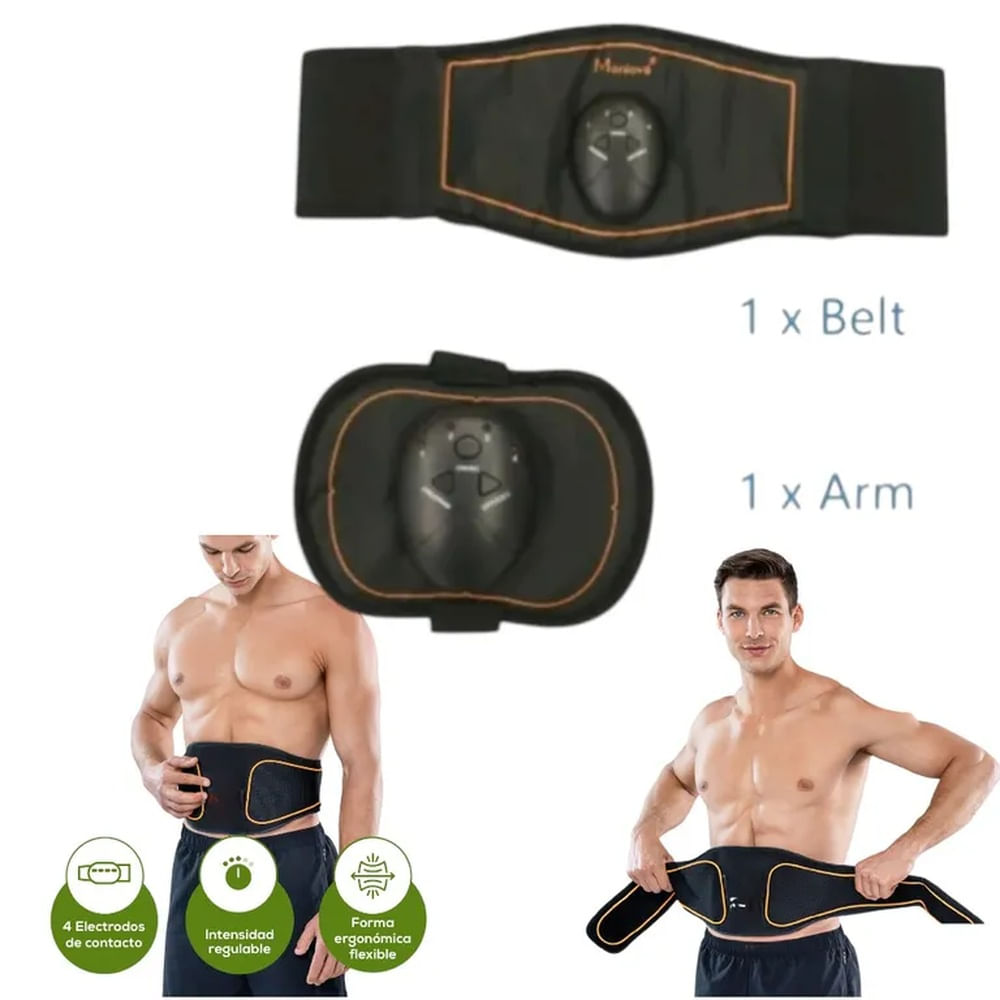 Cinturón de Electroestimulación Muscular EMS Tonificador Abdominal y Fitness