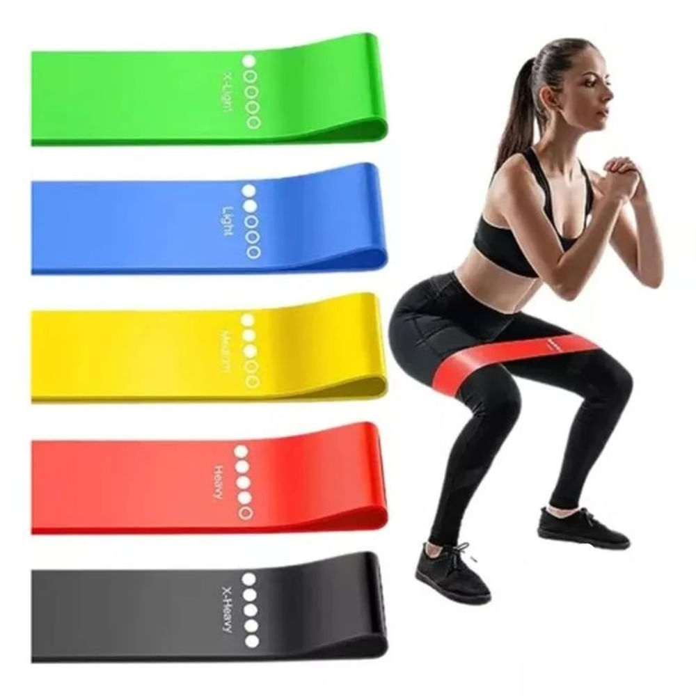 Bandas de Resistencia Mini Loop Set de 5 - Entrenamiento de Fuerza y Fisioterapia Multicolor