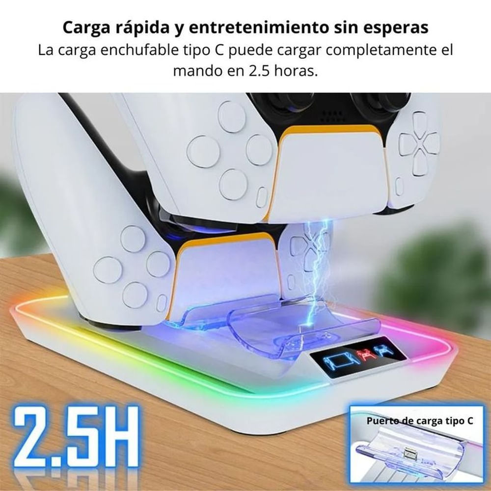 Estación de Carga RGB para Mandos PS5 y Portal PS YZC-504