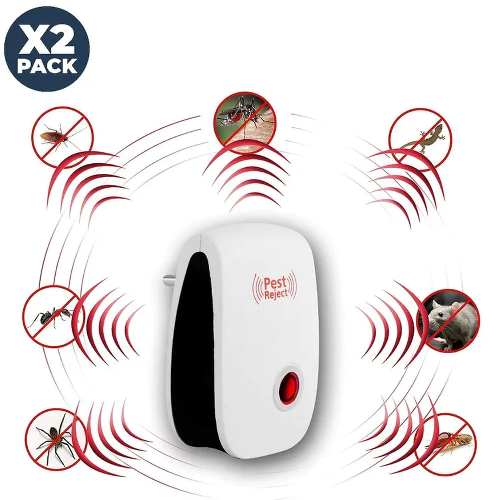 Pack x2 Control De Plagas Eléctrico Repelente De Roedores Ratones Y Arañas