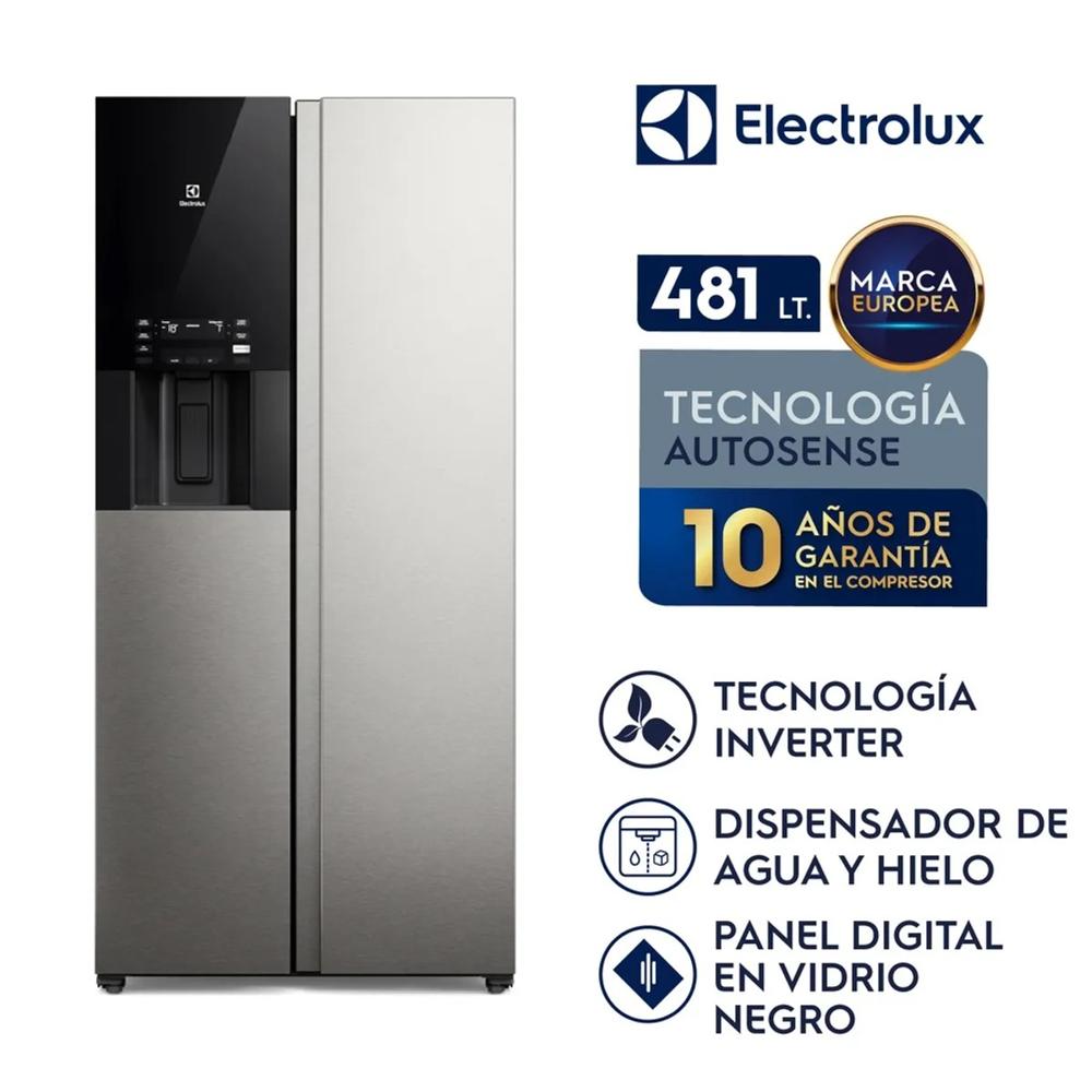 Refrigeradora Side by Side 481L AutoSense con Dispensador Silver Electrolux ERS48F2P4DS