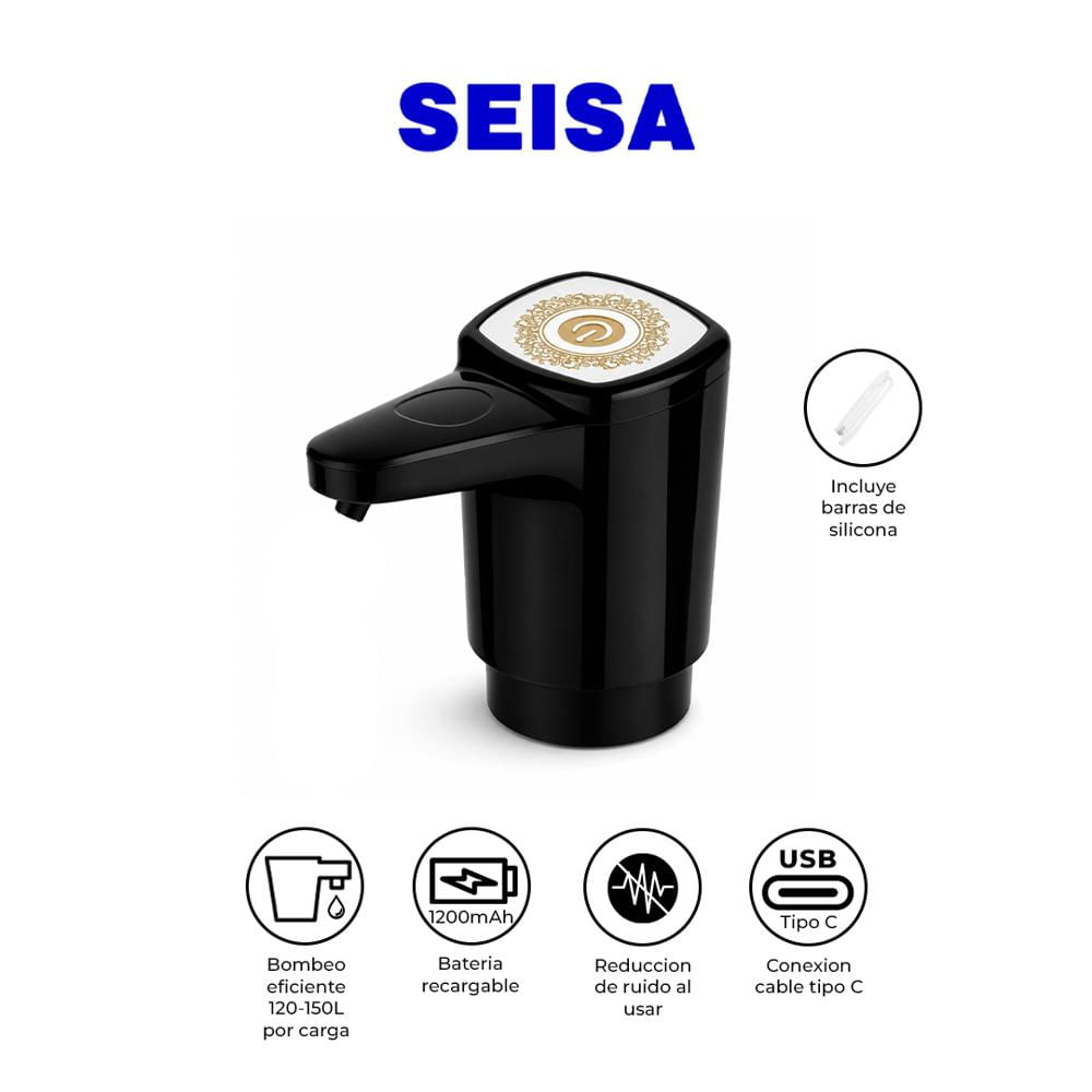 Dispensador Agua HQCS-1 Recargable USB Negro 1200mAh