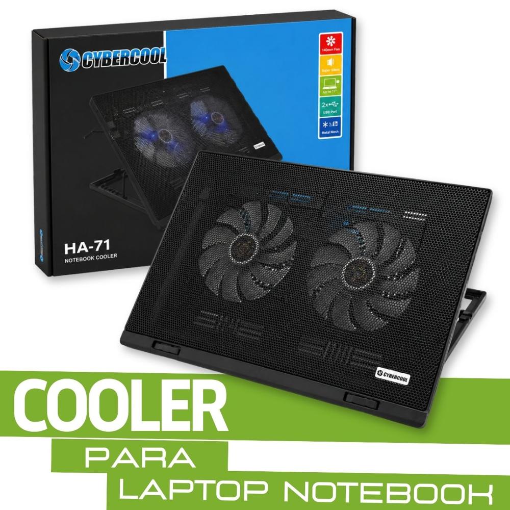 Cooler para Laptop Notebook  Doble Ventilador USB  Control de Velocidad