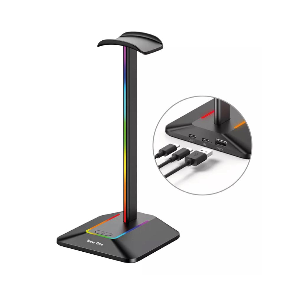 Soporte para Audífonos S&T SP-Z8 Aluminio RGB 2 Pu