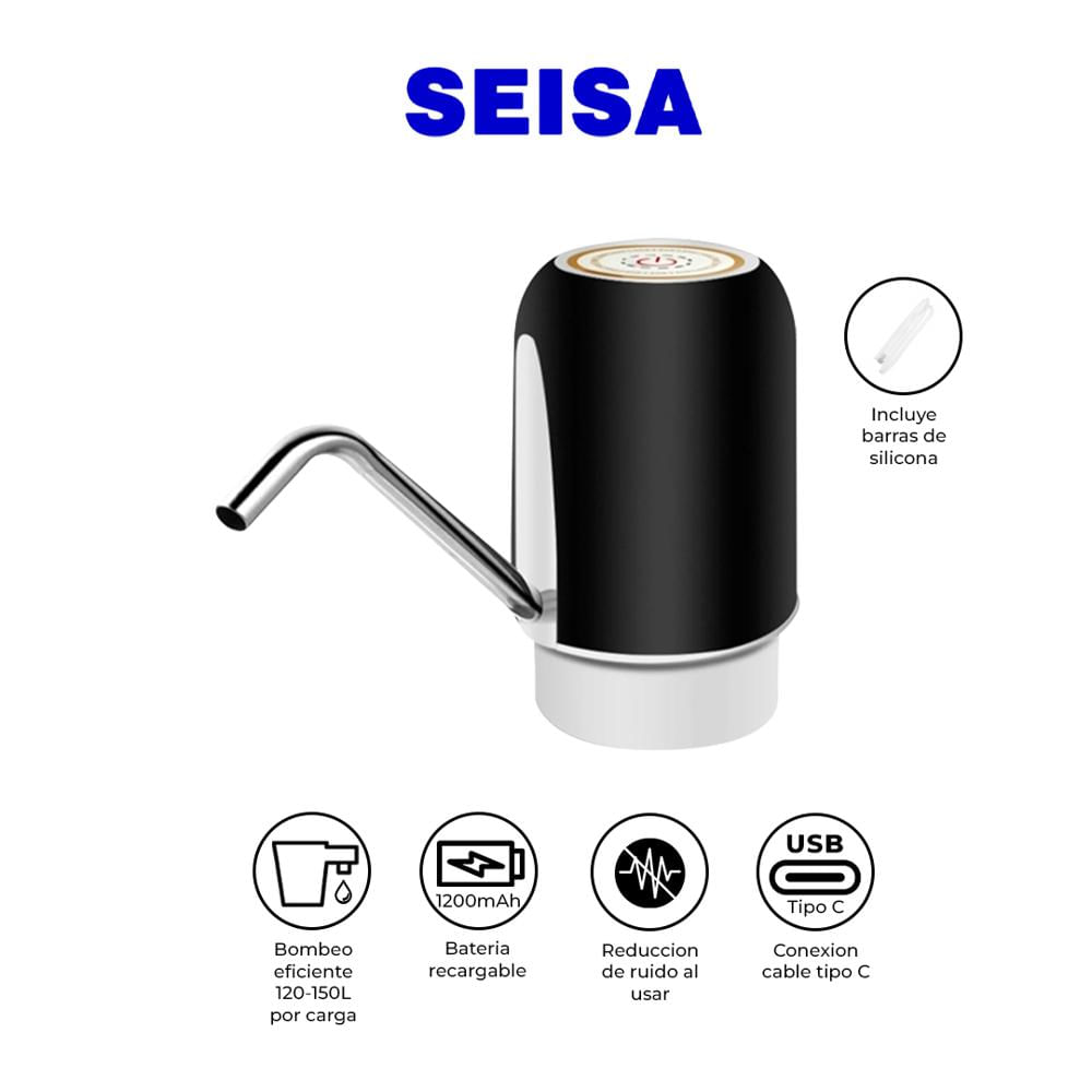 Dispensador Agua Automático HQCS-3 USB Negro Bidones